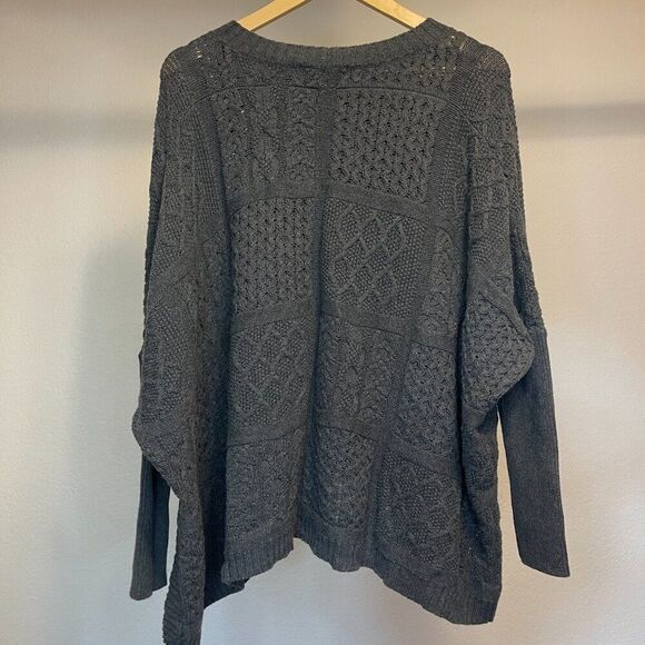 Cabi Gray Knit Pullover Sweater Cable Knit Oversized - Picture 4 of 6